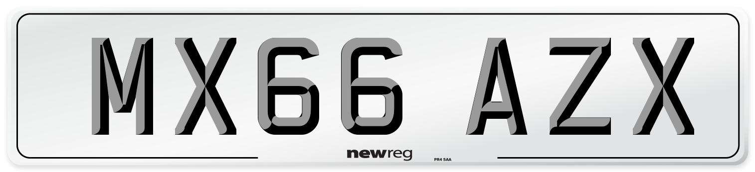 MX66 AZX Number Plate from New Reg